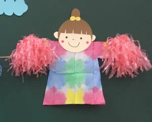 半紙を使った色染め体操服製作手順4