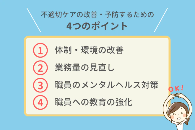 不適切ケアを改善・予防するための4つのポイント