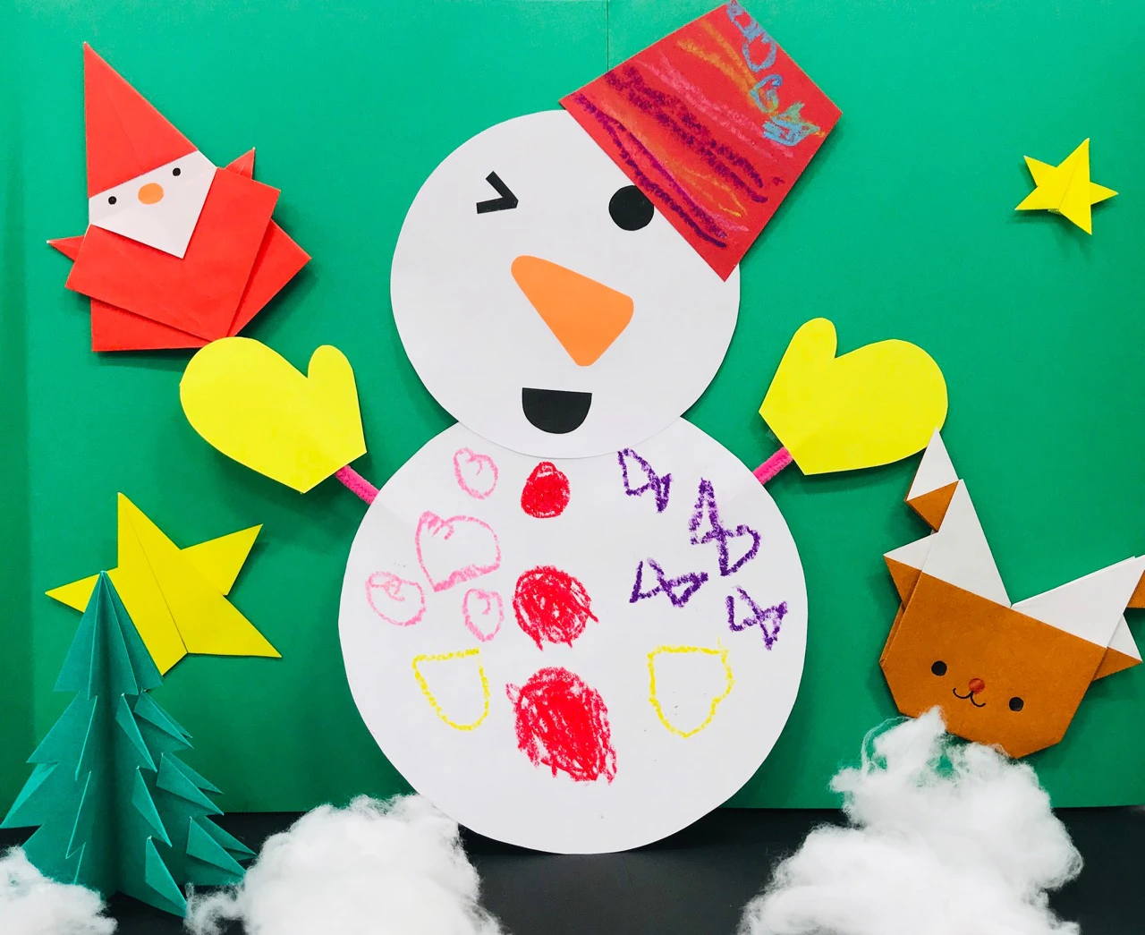 画用紙でかんたんゆきだるま