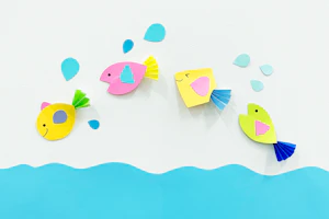 製作ジャバラ折りのお魚