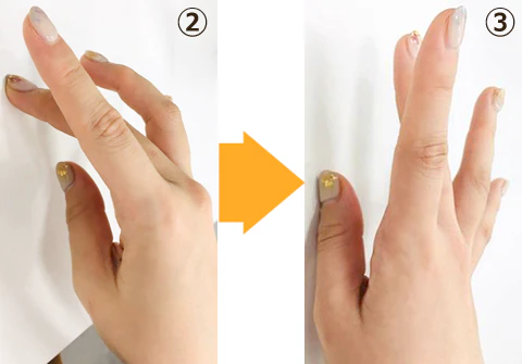 指を移動する様子