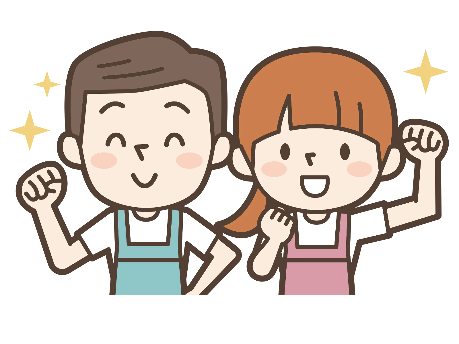 笑顔の保育士の男女