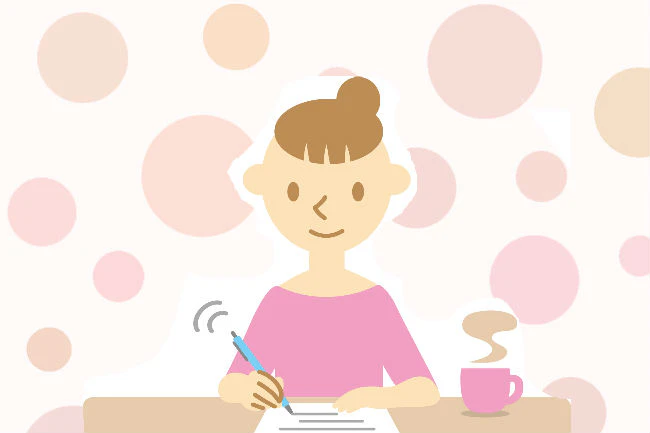 勉強している女性