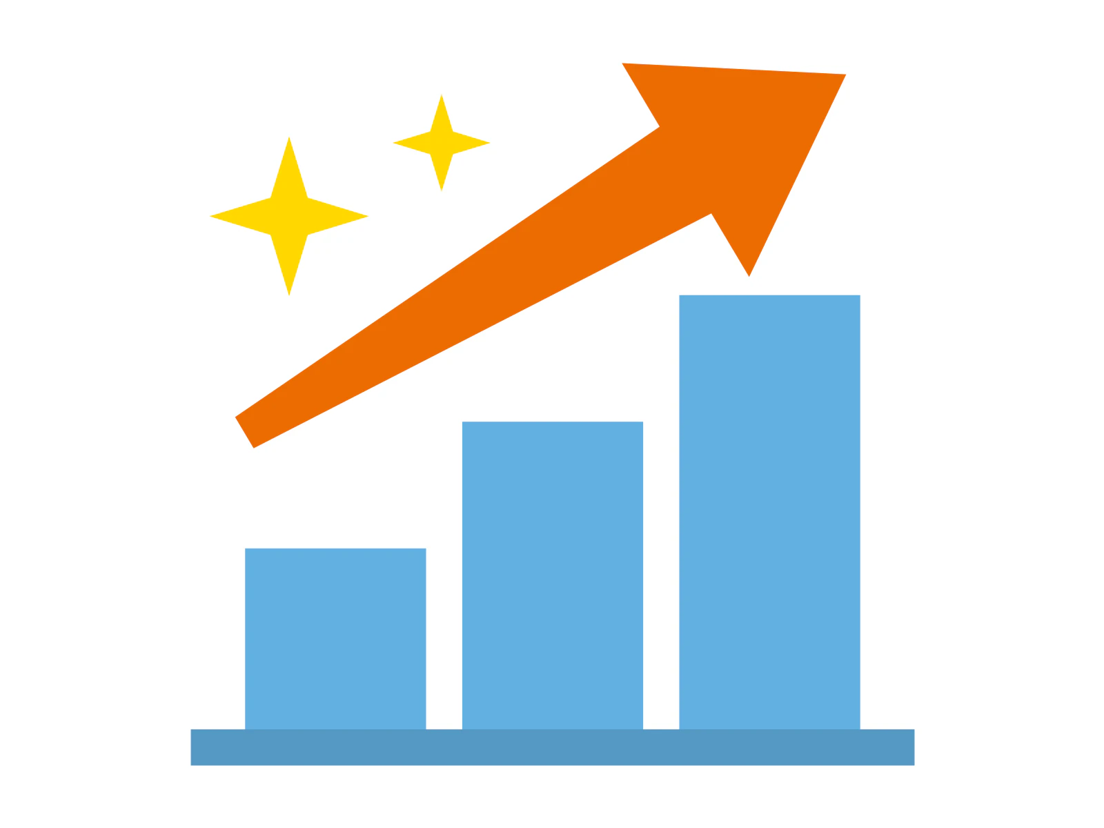 上昇を表した棒グラフ