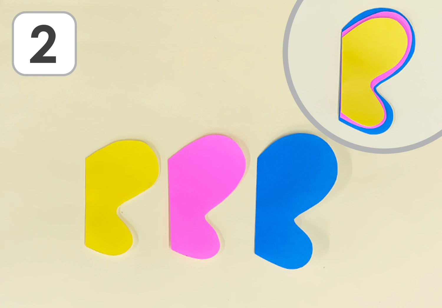 くしゃくしゃおりがみのちょうちょの製作手順２