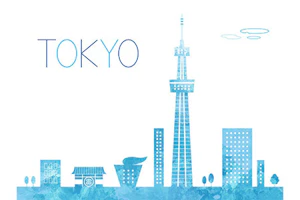 東京都の風景イラスト