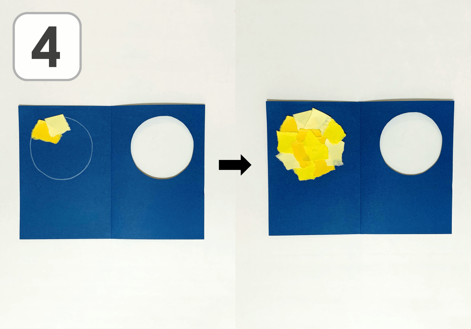 ー製作アイデアーちぎり絵のお月見うさぎ ｜保育士ワーカー