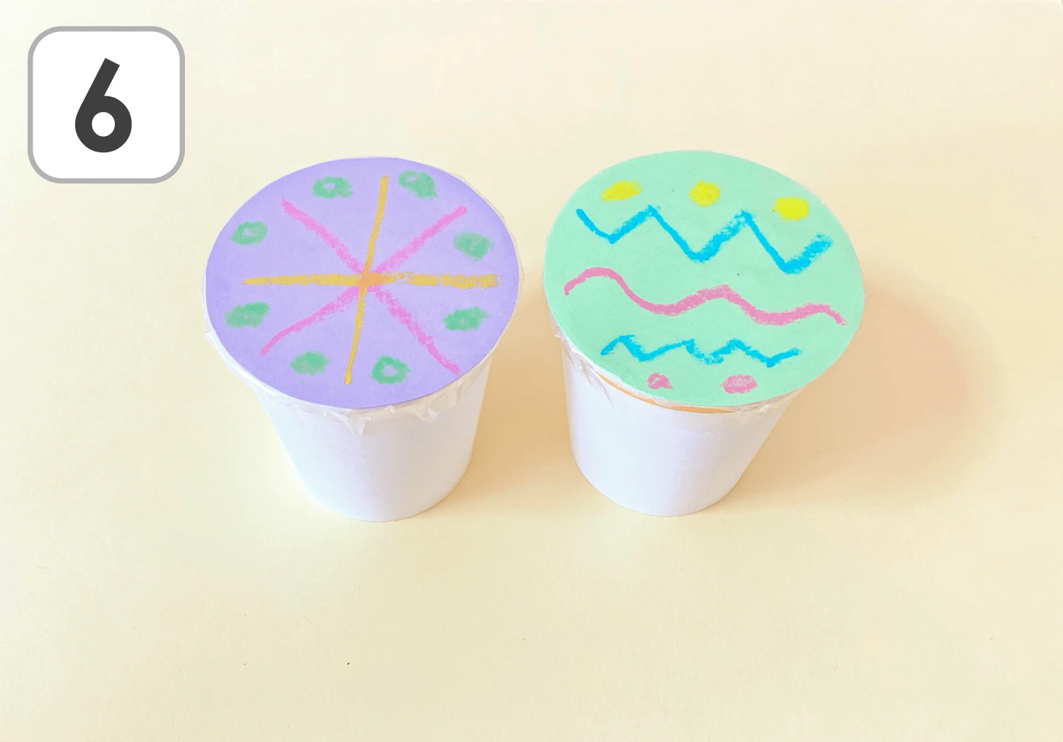 紙コップ太鼓の製作手順6