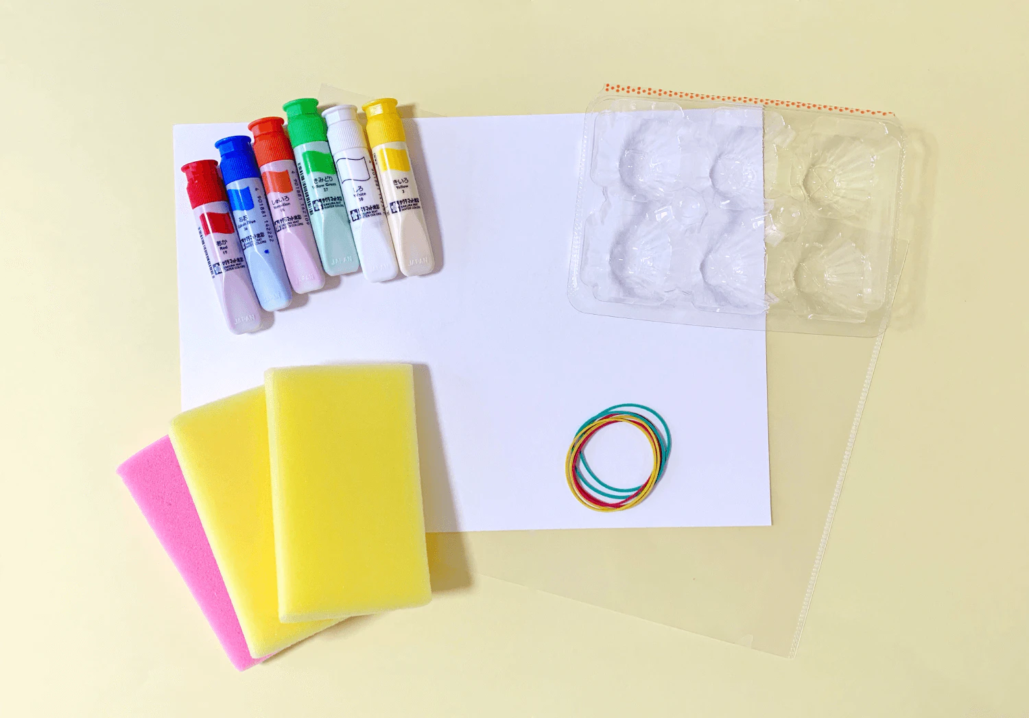 ステンシルで作るイチョウとモミジ準備物