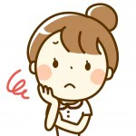 困り顔の女性のイラスト