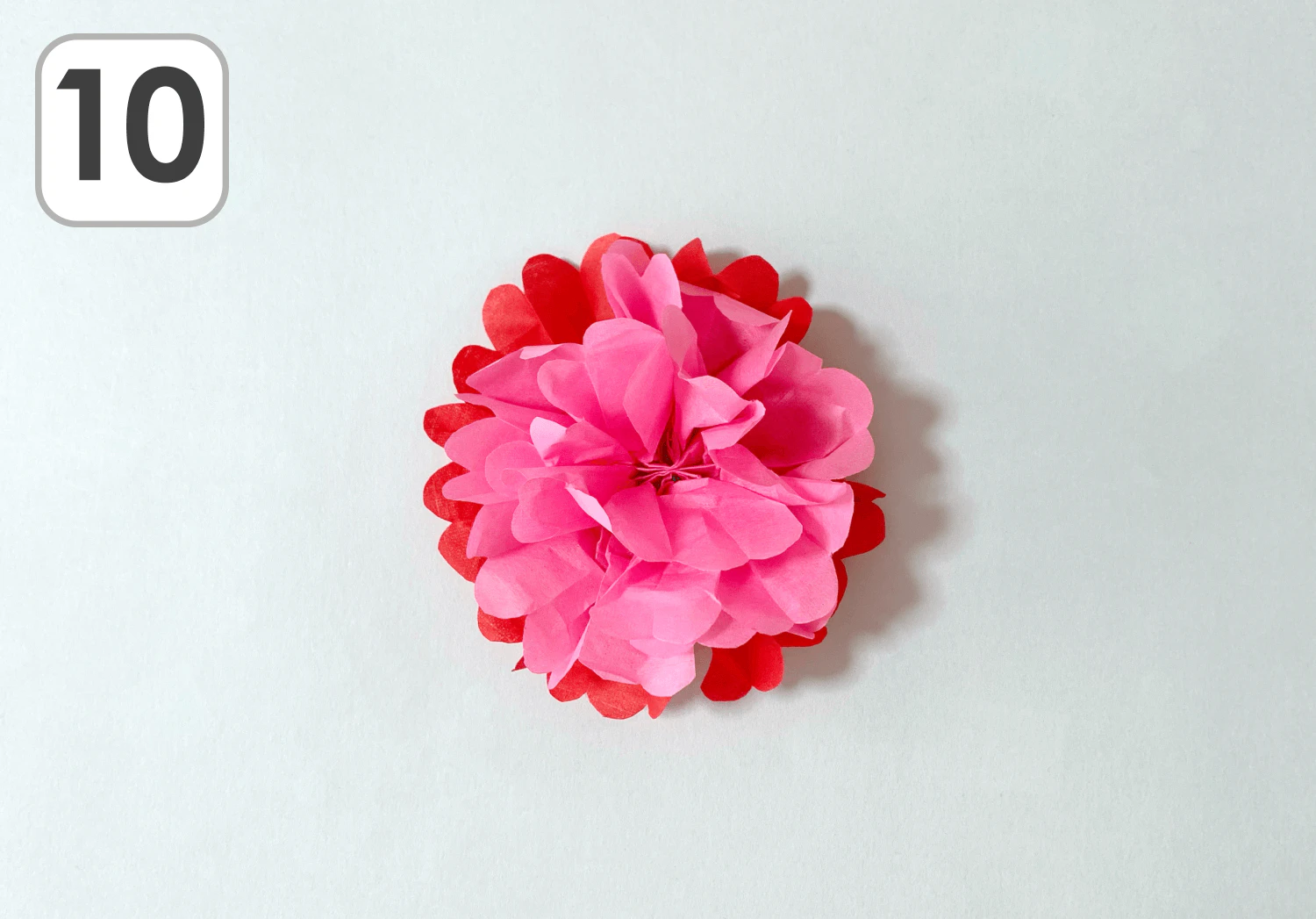 格子編みとお花紙のふわふわ雛人形の製作手順10