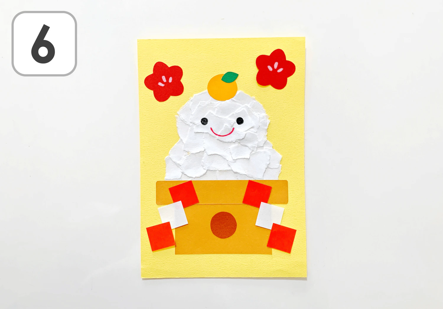 ちぎり絵の鏡餅の製作手順6
