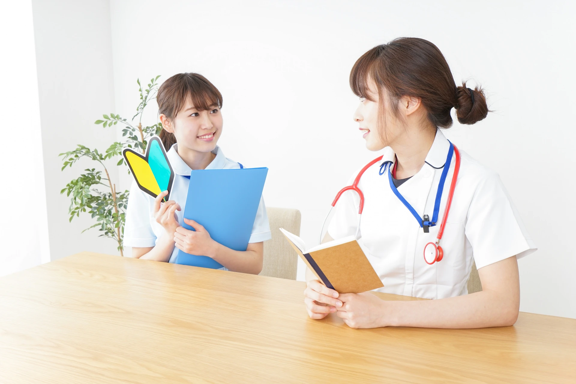 看護師さんと若葉マーク