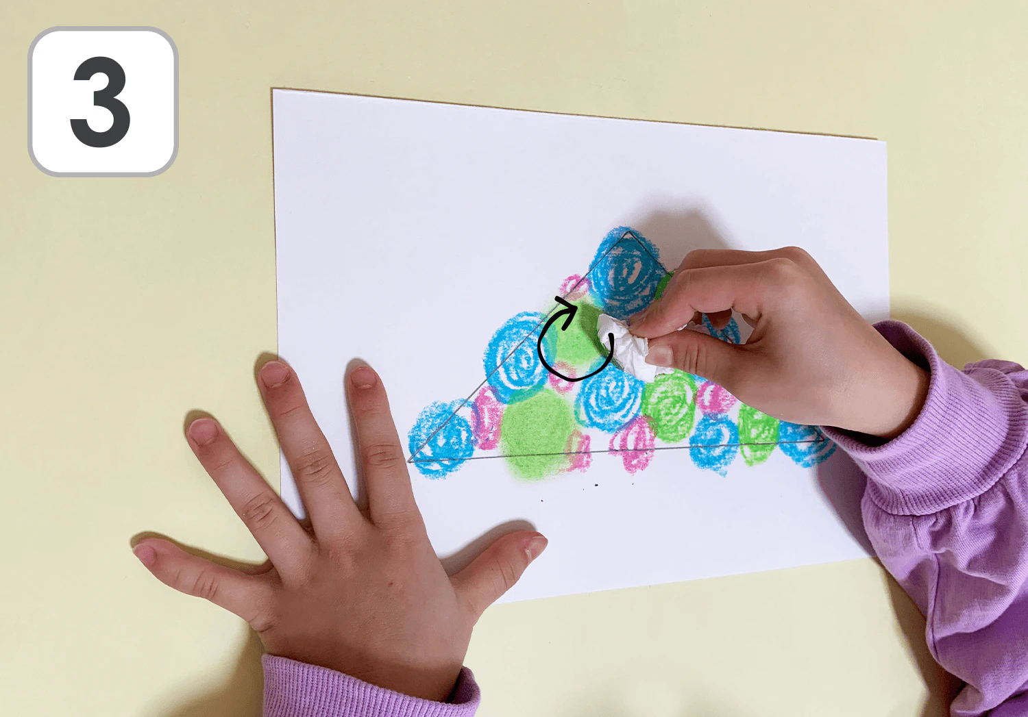 こすり絵の時計の製作手順3