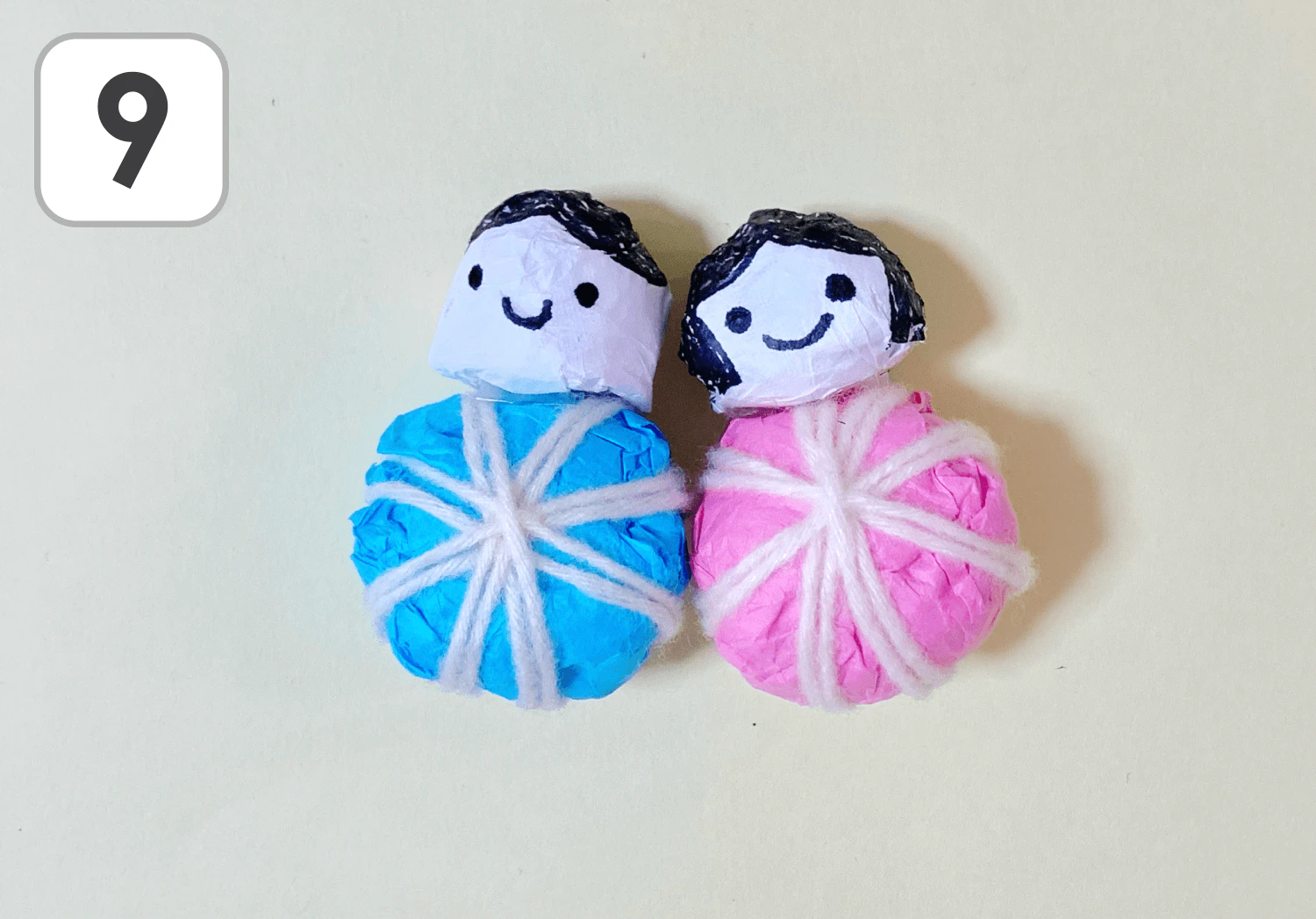 まんまる手毬の雛人形の製作手順９