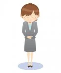 お辞儀をする女性