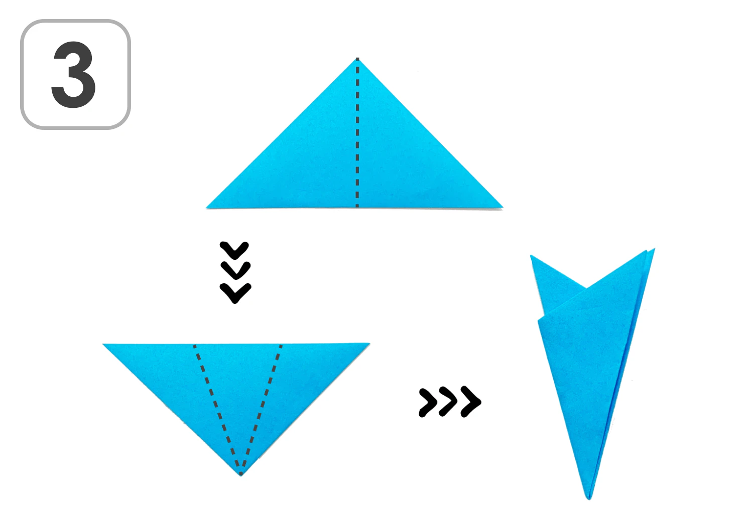 切り紙ツリーと雪の結晶の製作手順3