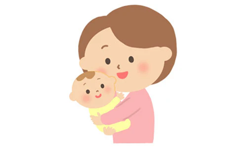 赤ちゃんを抱っこしているお母さん