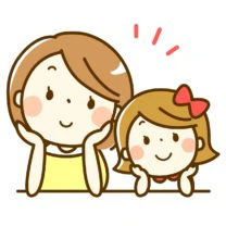 保育士と女の子のイラスト