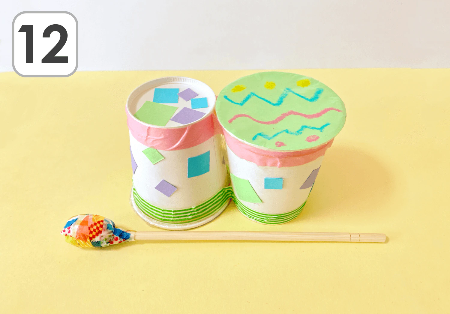 紙コップ太鼓の製作手順12