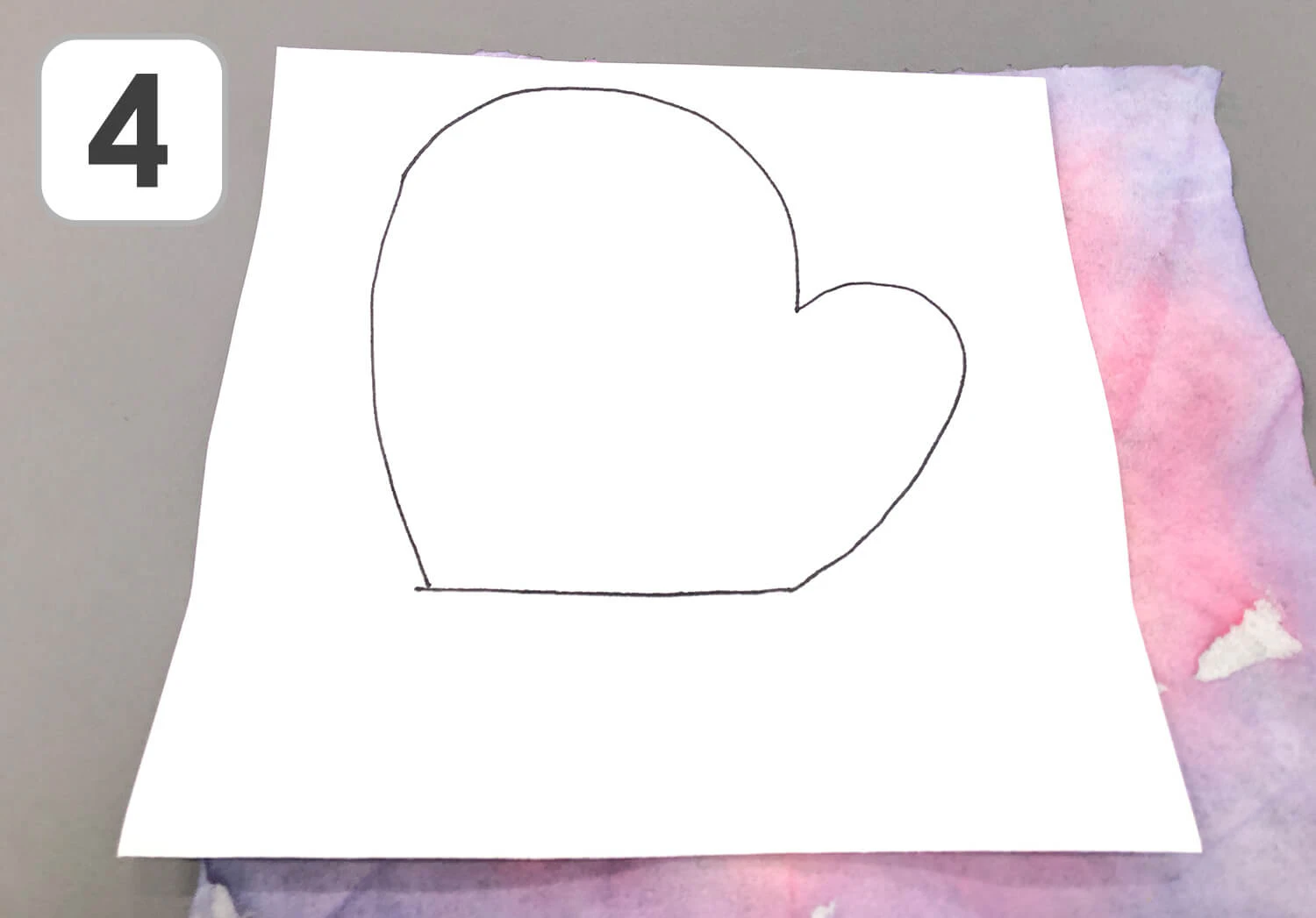 染め紙を使ったてぶくろ製作手順1