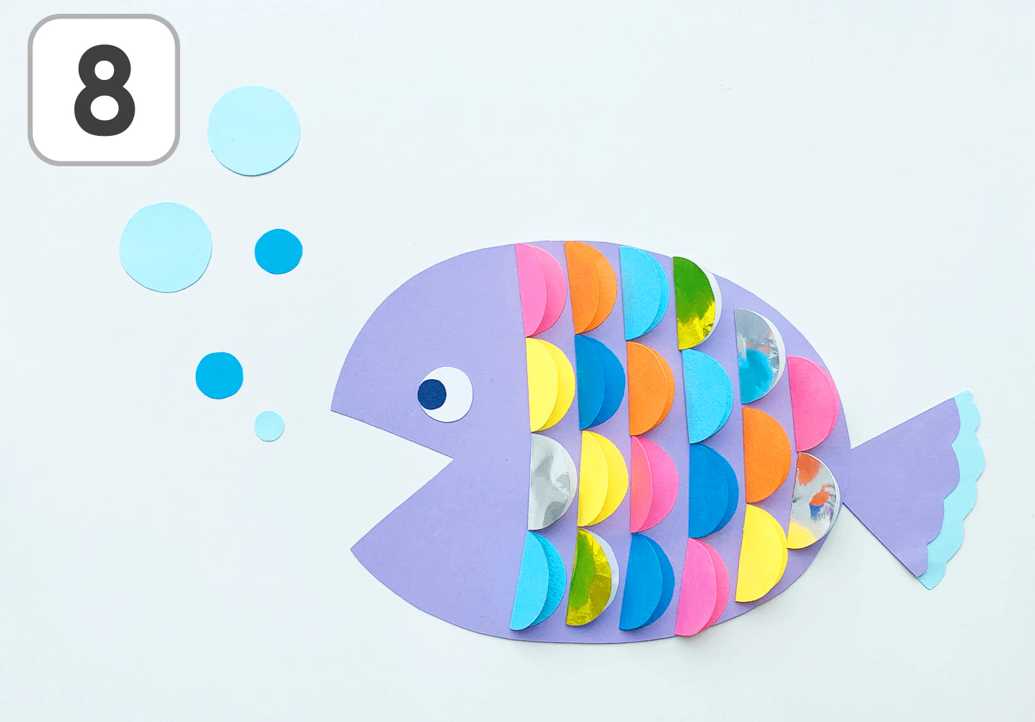 カラフルうろこのお魚の製作手順8