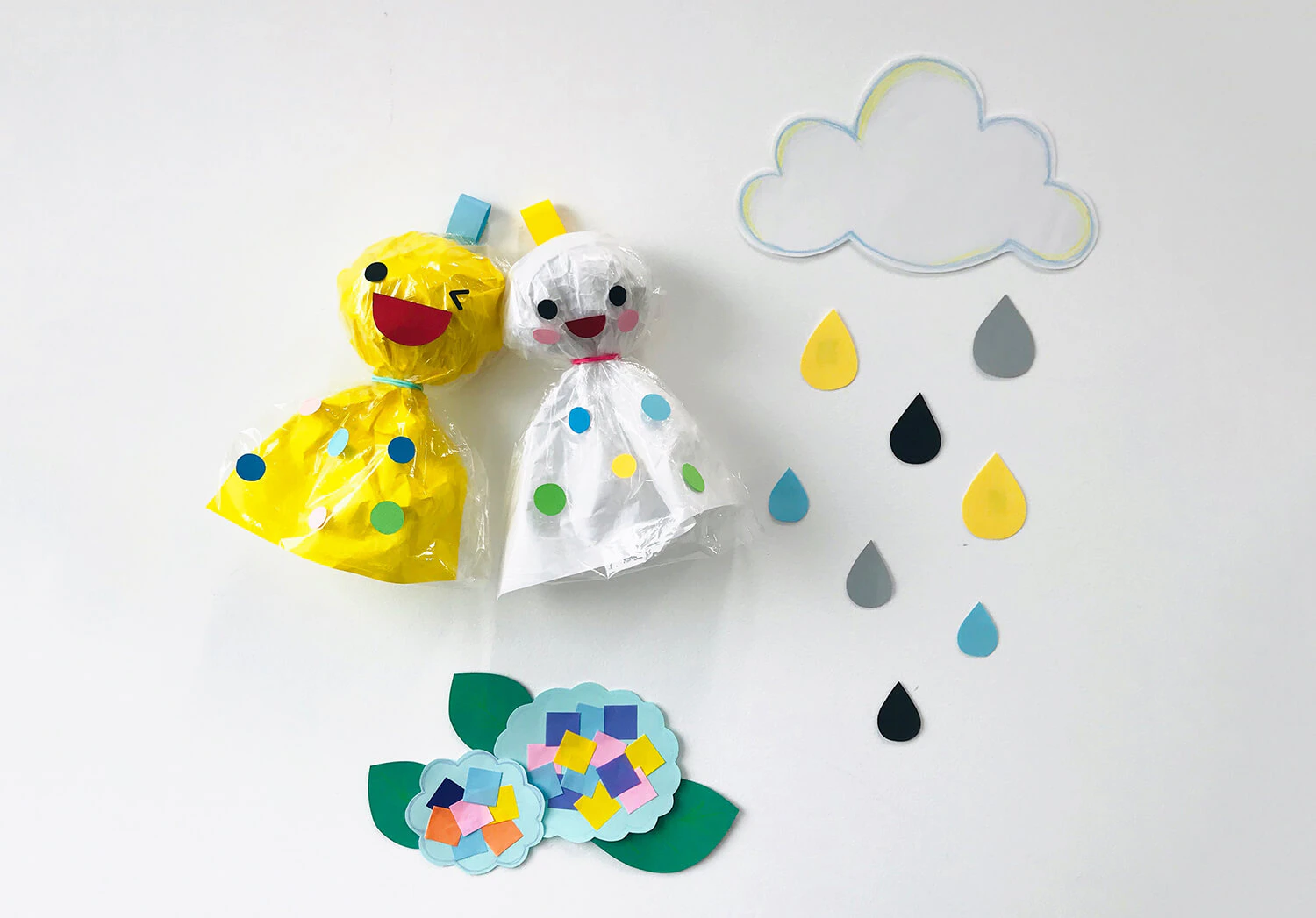 てるてる坊主の壁面