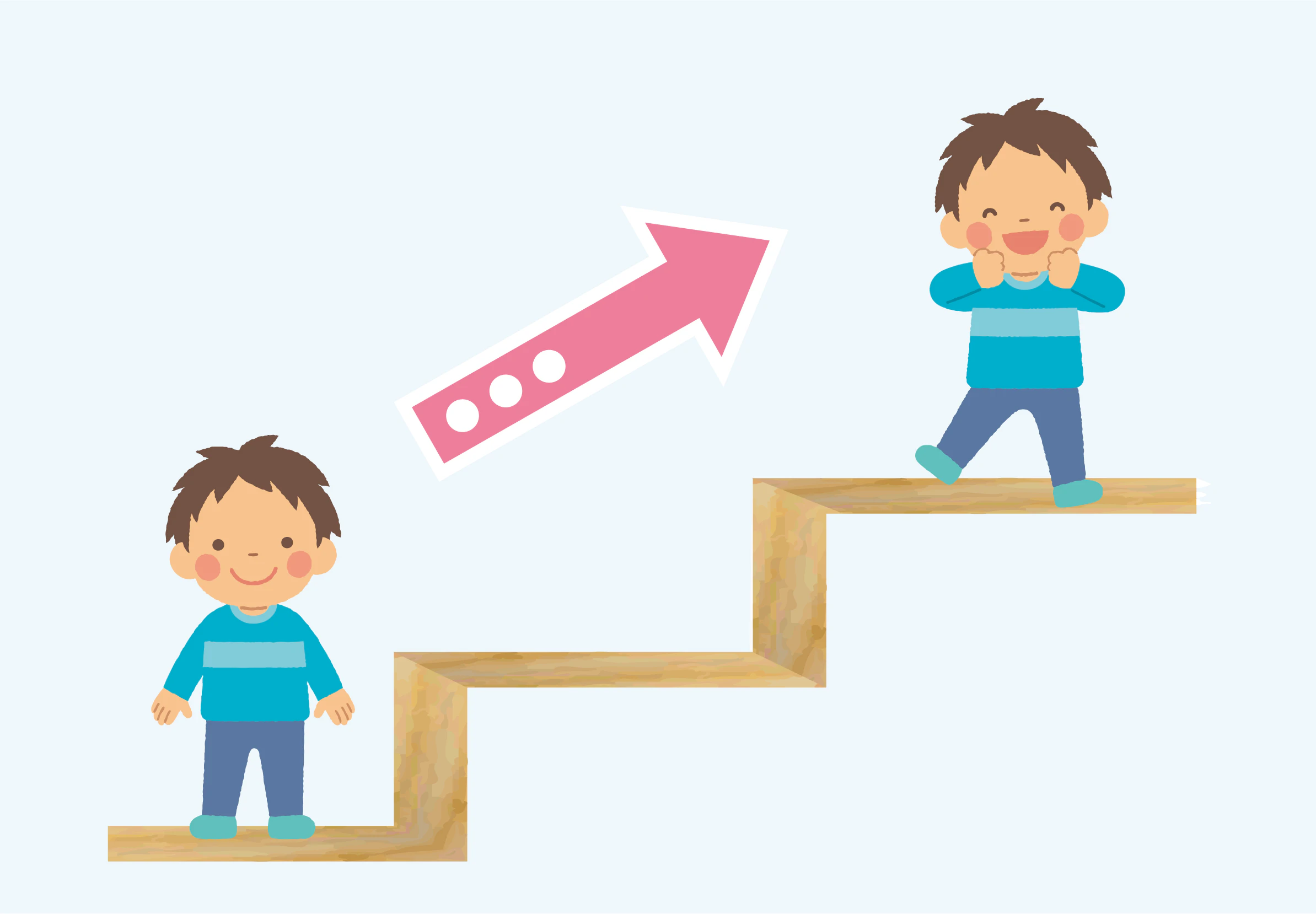 階段を上る男の子