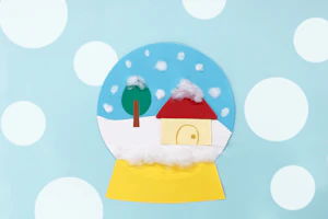 ふわふわ綿のスノードーム