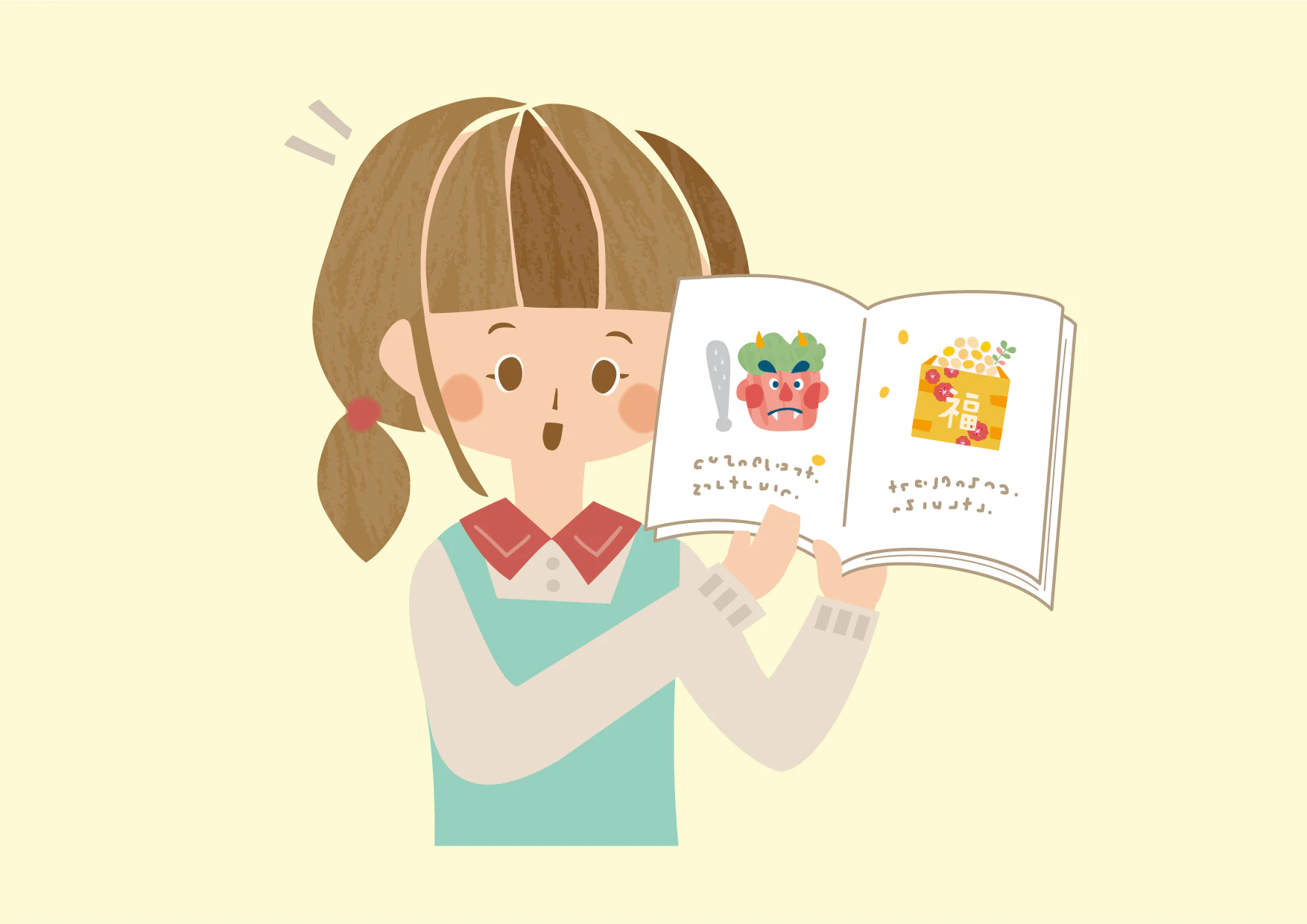 説明する保育士