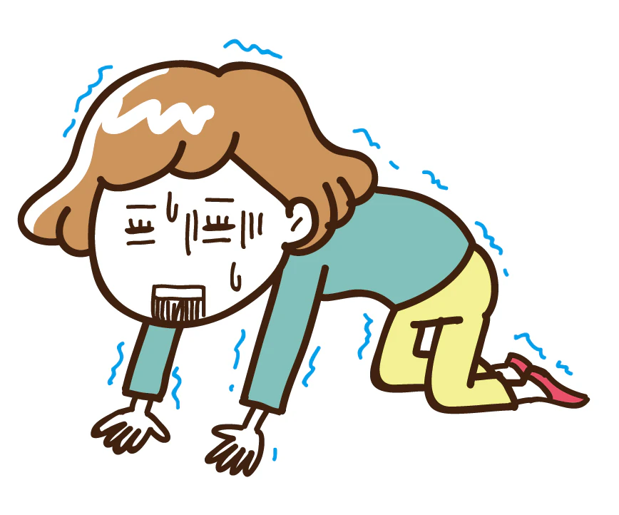 体調を崩してしまう様子