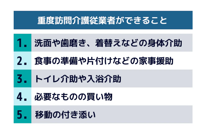 重度訪問介護従業者ができること