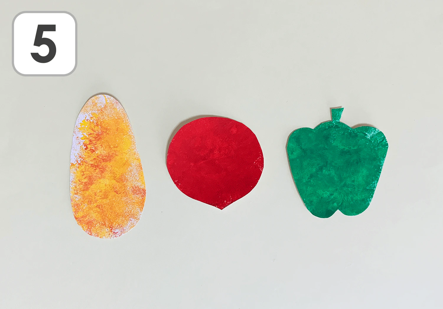 風船スタンプの夏野菜の製作手順5