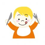 スプーンを持った赤ちゃん