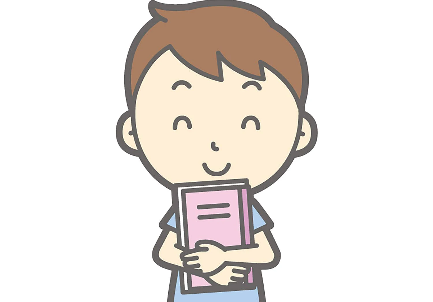 連絡帳を抱える男性のイラスト