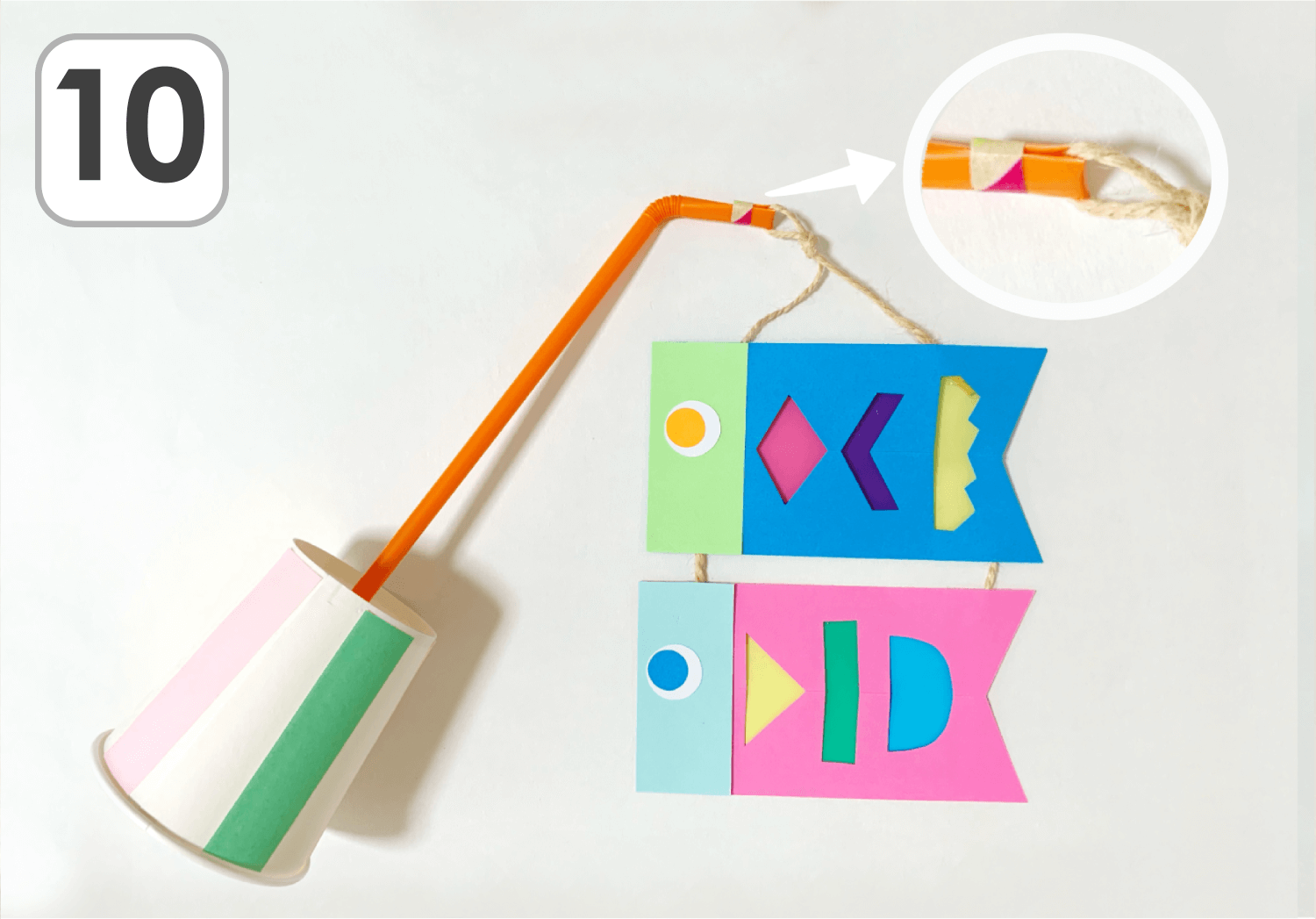 こどもの日の製作-ステンドグラスこいのぼり ｜保育士ワーカー