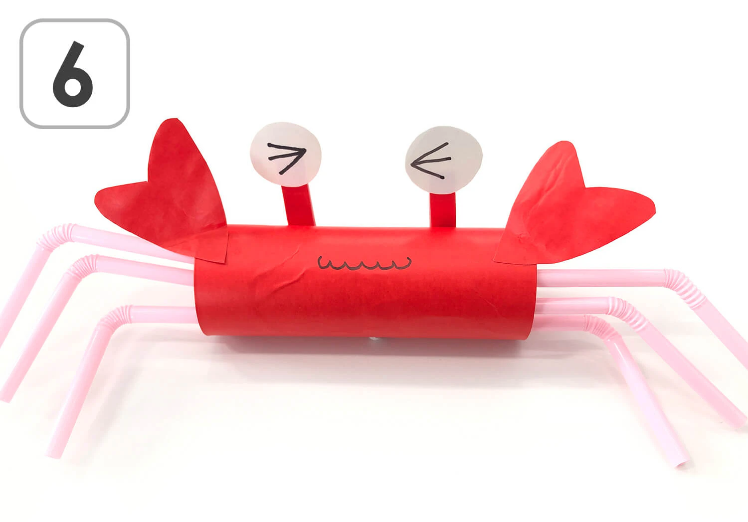 トイレットペーパーで作るかにの製作手順6