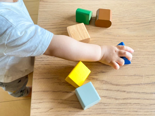 ブロックで遊ぶ子供