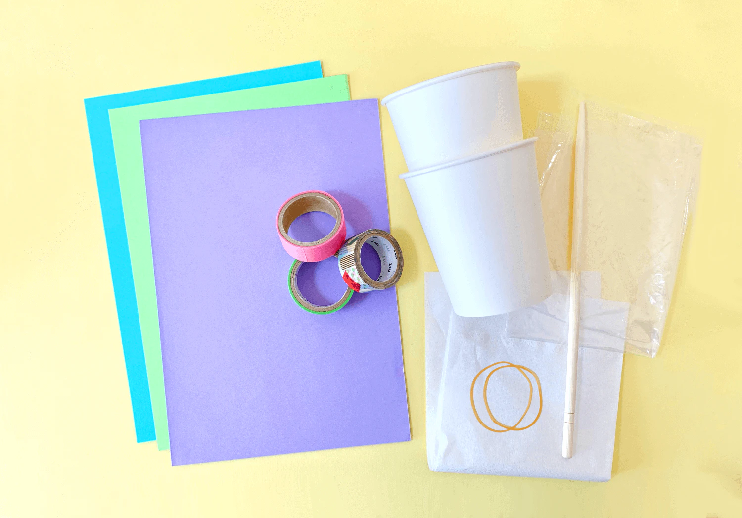 紙コップ太鼓の準備物