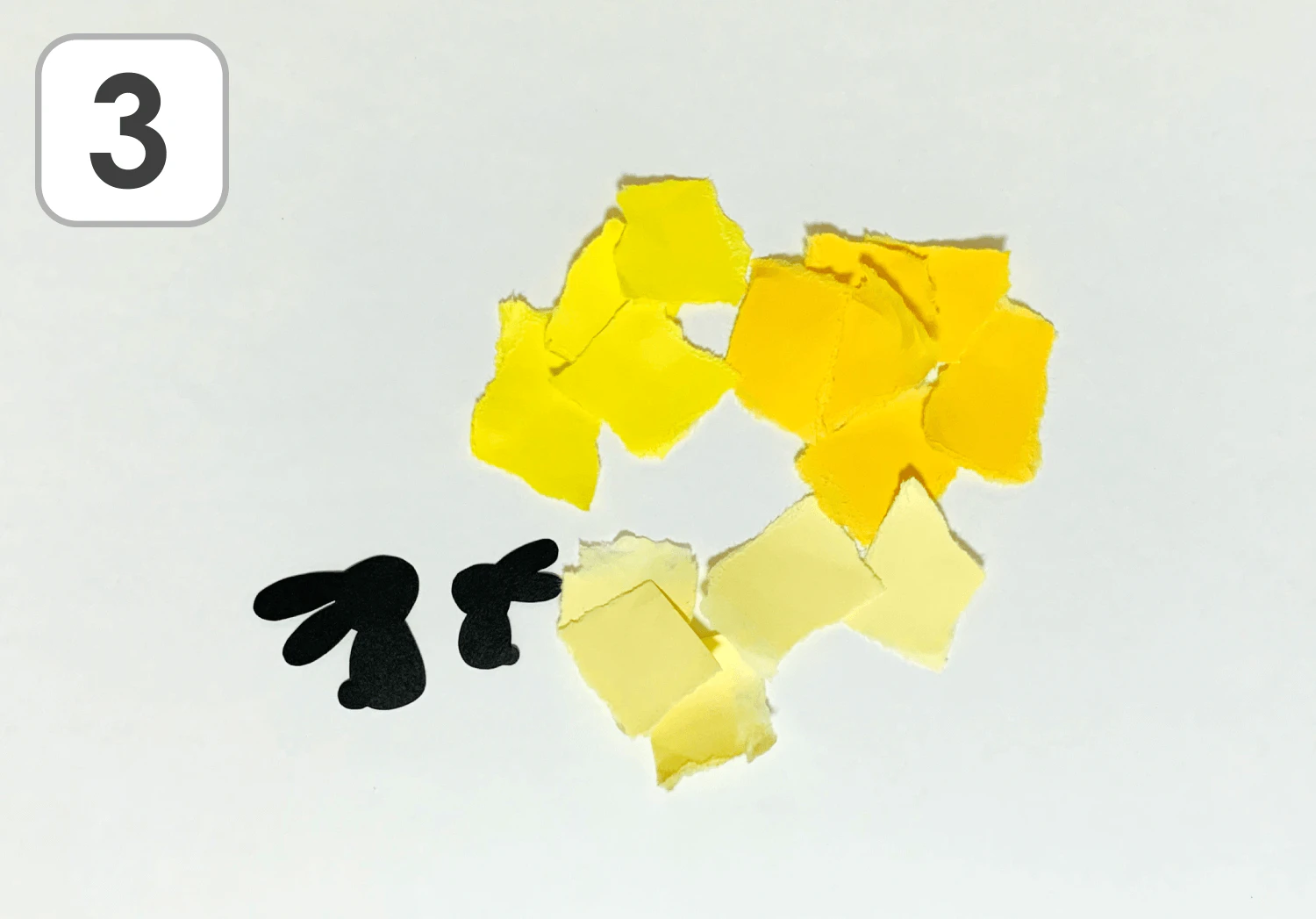 ちぎり絵のお月見うさぎの製作手順3