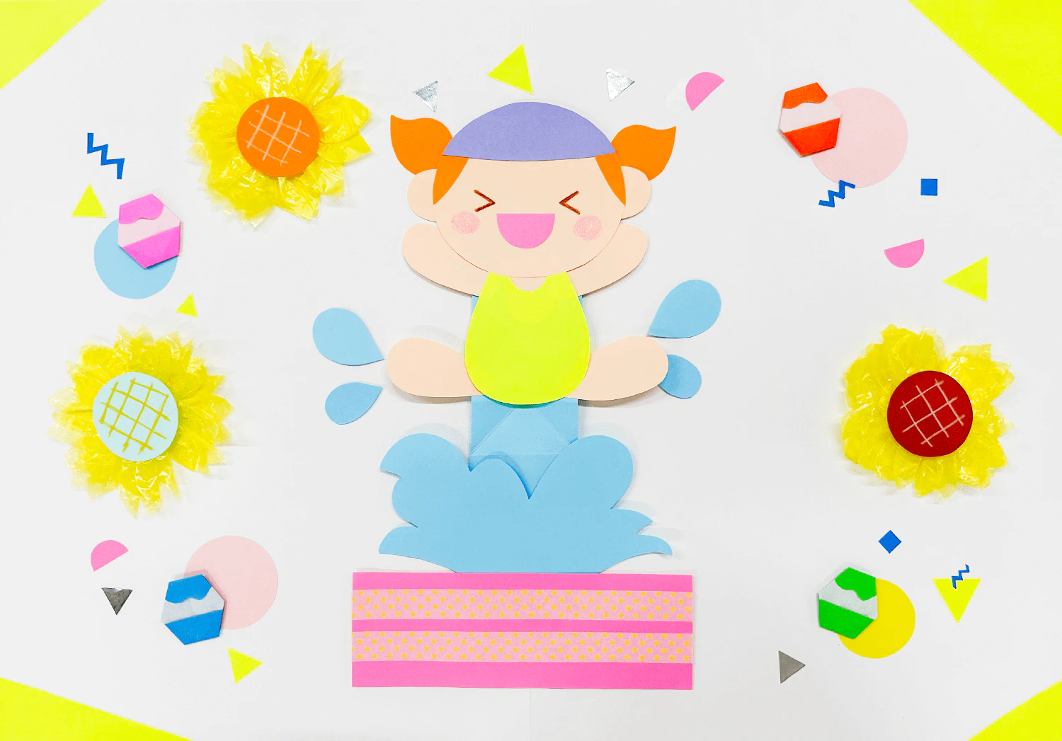 楽しい水遊び！の壁面