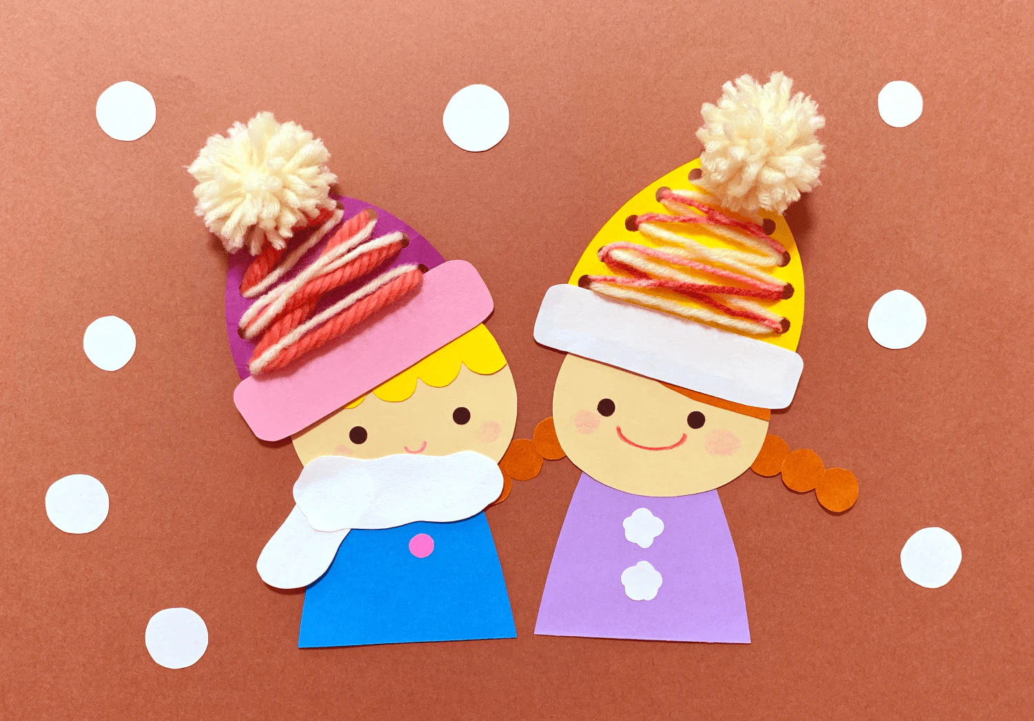 紐通しのニット帽子