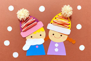 紐通しのニット帽子