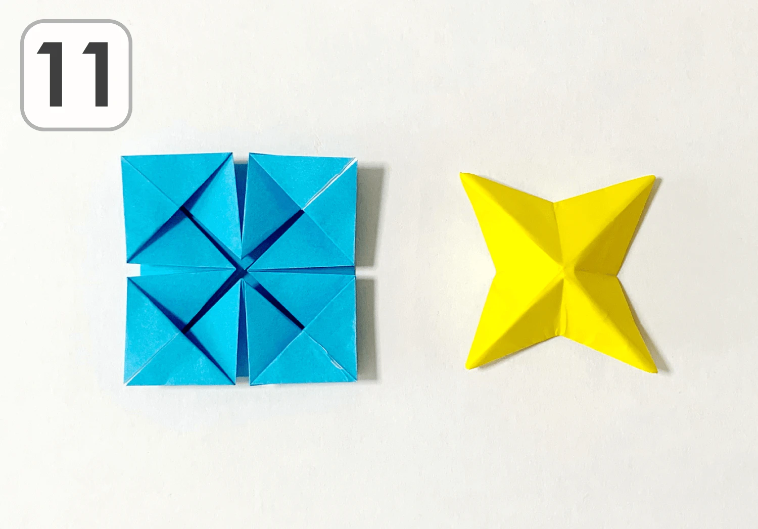 2枚で作るこまの作り方11