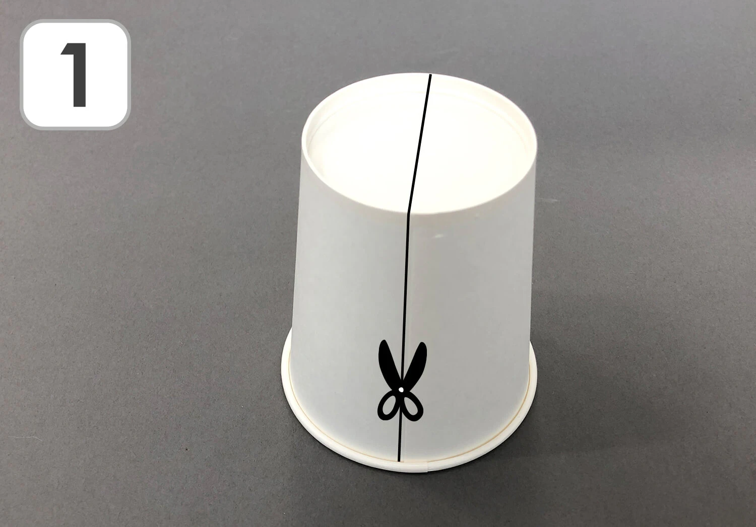 紙コップペンギン製作の手順1