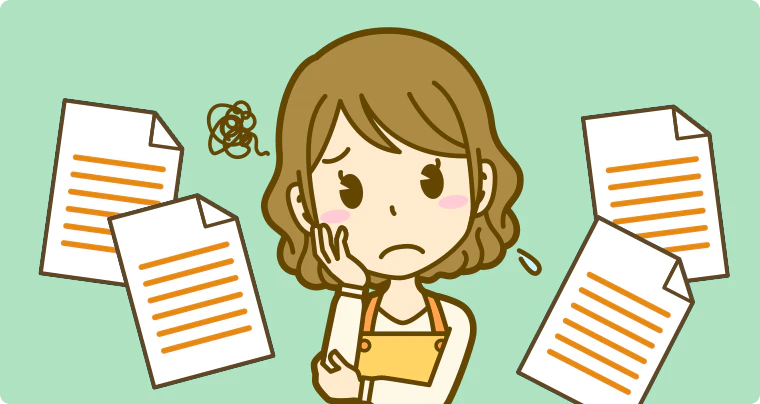 悩む女性のイラスト