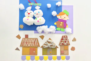 ゆきだるまとお家の壁面