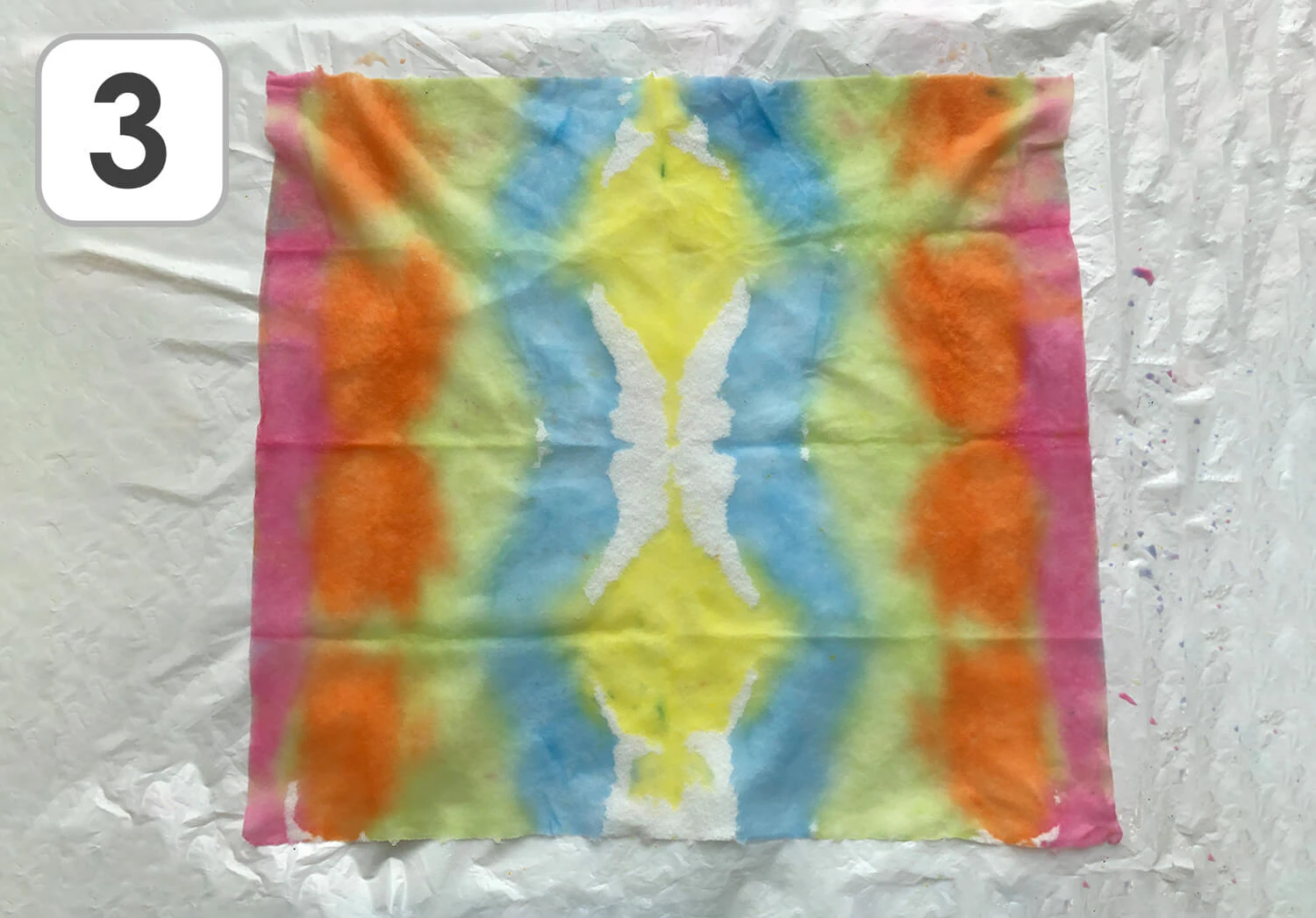 カラフルな染め紙の製作手順3