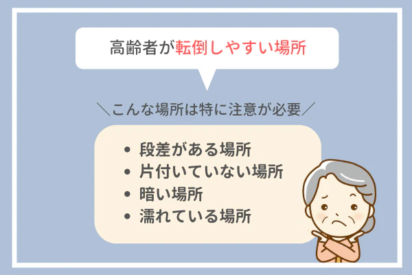 高齢者が転倒しやすい場所