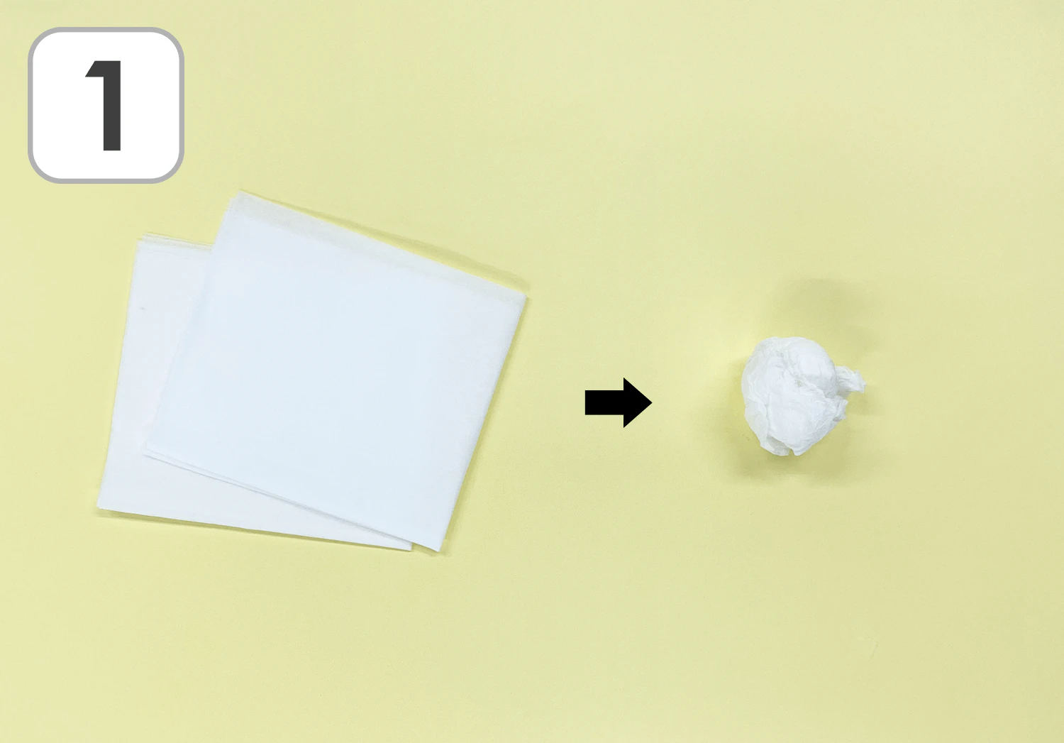 まき毛糸の雪だるまの製作手順1